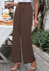 Chocolate Brown Women's High Waisted Wide Leg Business Work Pants