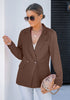 Friar Brown Blazer Jackets for Women Business Casual Outfits Work Office Blazers Lightweight Dressy Suits with Pocket
