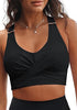 Black Women's Adjustable Strap Bikini Top Criss Cross Padded V-Neck Sexy Swimwear Swim Tops
