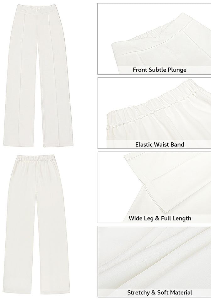 White Wide-leg Pants for Women
