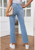 Cool Blue Women's High Waisted Straight Leg Distressed Denim Pants 90s Style