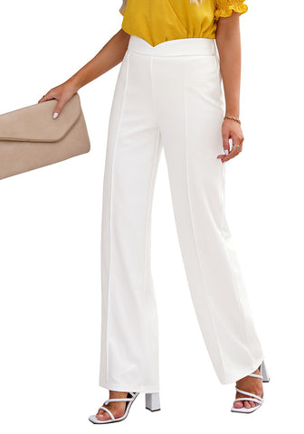 Brilliant White Women's Stretch Business Casual High Waisted Work Office Wide Leg Trouser Pants