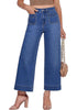 Women's High Waisted Wide Leg Cropped Denim Jeans Fashion Casual Jeans