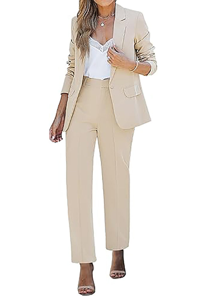 Light Beige Women's Blazer Set Business Casual Full Fit Blazer Jackets Lookbook Store Light Beige Women's Blazer Set Business Casual Full Fit Blazer Jackets Lookbook Store