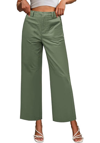 Women's Comfy High Waist Wide Leg Tailored Relaxed Fit Daily Wear Pants