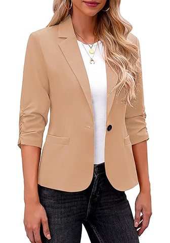 LookbookStore Blazers for Women Suit Jackets Dressy 3/4 Sleeve Blazer Business Casual Outfits for Work