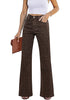 Leopard Mid-Waisted Stretchable Straight Leg Denim Jeans