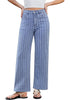 High Waisted Striped Wide Leg Jeans for Women Vintage Denim Loose Fit Casual Pants
