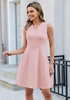 LookbookStore Women's Blush Rose Elegant Classy Summer Dresses 2026 Spring A Line Business Casual Work Graduation Cocktail Short Dress