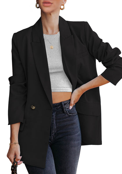 Black Blazer Jackets for Women Business Casual Outfits Work Office Blazers Lightweight Dressy Suits with Pocket