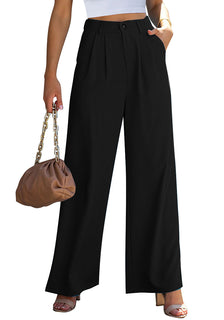 black loose dress pants Black Women's High Waisted Wide Leg Business Work Pants – Lookbook Store