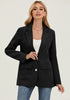 Black Women's Classic Twill Loose Fit Business Casual Blazer