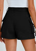 Black Women's High Waisted Cargo Shorts With Pockets Casual Summer Shorts Stretchy Short Pants
