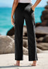 True Black Women's Straight Leg Cargo Pants Casual Y2K High Waisted Styles