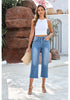 Medium Blue Women's Classic High Waist Denim Jeans with Button Fly
