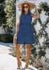 Wishful Blue Denim Dress for Women Sleeveless Babydoll Button Down Short Jean Dresses Cute Summer