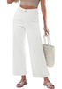 Women's High Waisted Wide Leg Cropped Denim Pants Rolled Cuff Casual Daily Wear Versatile Styling