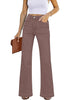 Nutmeg Brown Mid-Waisted Stretchable Straight Leg Denim Jeans