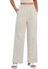 Women’s Striped Wide Leg Pants Causal Elastic High Waist Full Length Trousers with Pockets