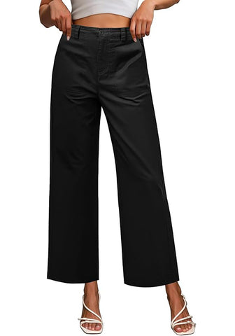Women's Comfy High Waist Wide Leg Tailored Relaxed Fit Daily Wear Pants
