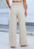 Women’s Striped Wide Leg Pants Causal Elastic High Waist Full Length Trousers with Pockets