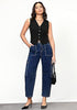 Nightfall Blue Women's Jeans Denim Relaxed Straight Ankle Length Barrel Cargo Pant