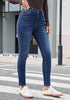 Women's High Waisted Fleece Lined Skinny Jeans Warm Stretch Denim Pants