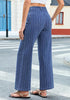High Waisted Striped Wide Leg Jeans for Women Vintage Denim Loose Fit Casual Pants