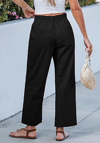 Women's Comfy High Waist Wide Leg Tailored Relaxed Fit Daily Wear Pants