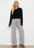 Heather Gray  Women's Full-Length Wide Leg Stretch Casual Pants Elastic Waist Relaxed Fit