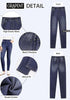 Darkness Blue High Waist Skinny Jeans with Elastic Waistband for Women Stretch Denim Functional Pockets Comfort Fit Jeggings