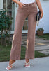 Nutmeg Brown Mid-Waisted Stretchable Straight Leg Denim Jeans