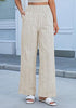 Women’s Striped Wide Leg Pants Causal Elastic High Waist Full Length Trousers with Pockets