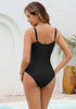 One Piece Swimsuit for Women Front Crisscross Ruched Adjustable Straps Padded Cups Swimming Suits