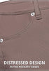 Nutmeg Brown Mid-Waisted Stretchable Straight Leg Denim Jeans