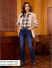 Darkness Blue High Waist Denim Pants Straight Leg Comfort Stretch Jeans Full Length Jeans with Pockets Casual