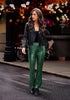 Women's High Shine Wide Leg Trousers Glitter Sequin Evening Pants Clubwear High Waist Glam
