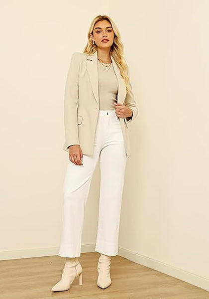 Lookbook Store  Women's All Season High Rise Wide Leg Jeans with Four Pockets Multi Occasion Wear