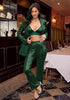 Women's High Shine Wide Leg Trousers Glitter Sequin Evening Pants Clubwear High Waist Glam