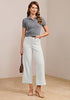 Women's High Waisted Wide Leg Cropped Denim Pants Rolled Cuff Casual Daily Wear Versatile Styling