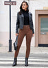 Women's High Waisted Cappuccino Skinny Fleece Lined Denim Jeans