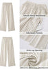 Women’s Striped Wide Leg Pants Causal Elastic High Waist Full Length Trousers with Pockets