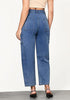 Reef Blue Women's Jeans Denim Relaxed Straight Ankle Length Barrel Cargo Pant