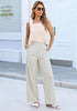Women’s Striped Wide Leg Pants Causal Elastic High Waist Full Length Trousers with Pockets
