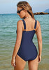 LookbookStore Navy Blue Women's Mega Stretch Bikini Set Fully Swimsuit