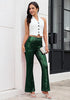 Women's High Shine Wide Leg Trousers Glitter Sequin Evening Pants Clubwear High Waist Glam