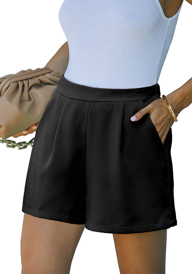 Black Women's High Waisted Pleated Dress Shorts for Business and Casua Lookbook Store Black Women's High Waisted Pleated Dress Shorts for Business and Casua Lookbook Store