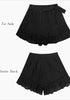 Black Women's High Waisted Ruffle Skort Elastic Waist Casual Shorts