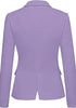 Lavender Womens Notched Lapel Pockets Button Work Office Blazer Jacket Suit