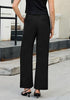 Women's High Waisted Wide Leg Soft Twill Pants Relaxed Fit Patch Pocket Trousers